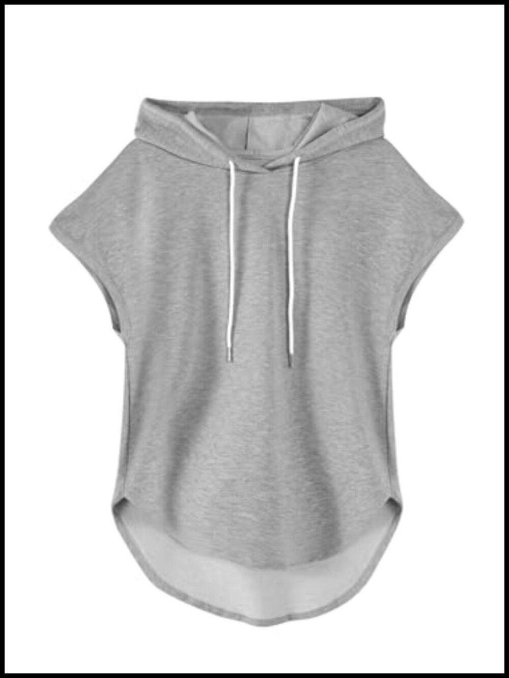 Sleeveless Hooded Tank Top Workout Gym Sweatshirt Cap Sleeve Pullover